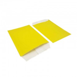 100 sachets cadeaux en papier kraft jaune 13x18cm