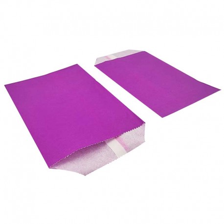 Lot de 100 sachets cadeaux en papier kraft violet uni 16x23cm