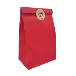 12 sacs SOS en papier kraft rouge 13x8x24cm