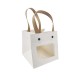 6 mini sacs cadeaux cartonnés pour fleurs - 10x10x10cm - blanc
