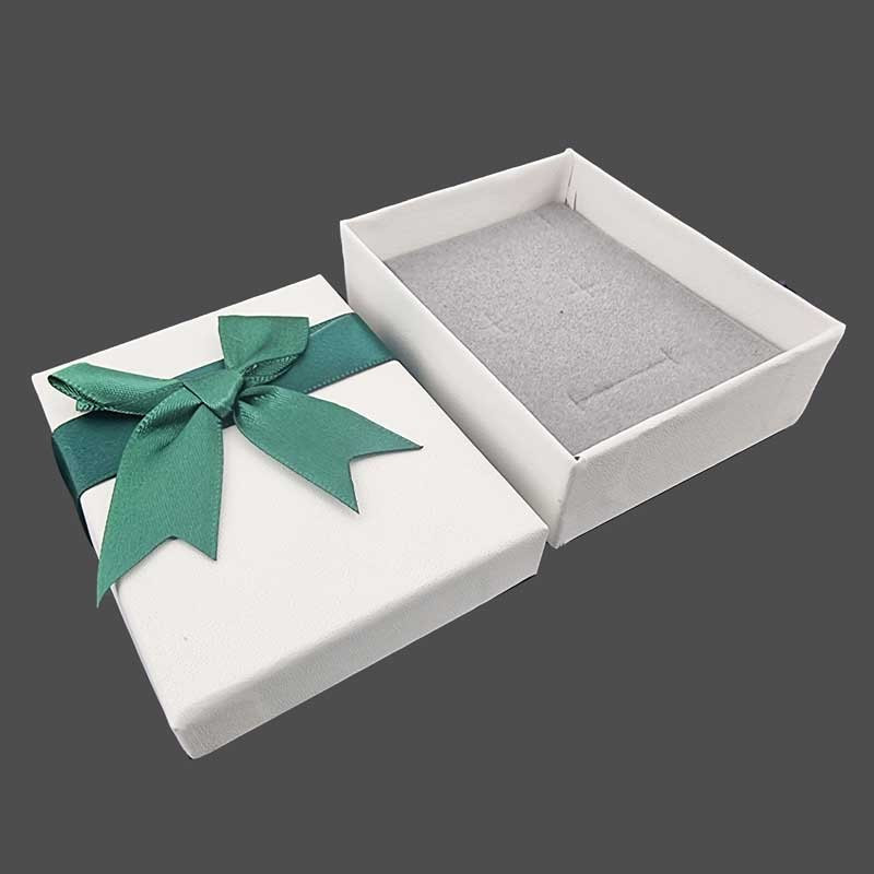 Boîte Cadeau Kraft 9x9cm + Sac Packaging - Blanc | Velours Intérieur | Parfait Bijoux Et Petits Cadeaux | Élégant