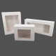 12 petites boîtes cadeaux à plier à fenêtre 14x10x5cm - blanc