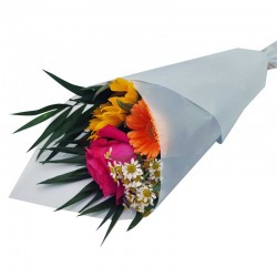 Papier d'emballage de fleurs 20 feuilles 58x58cm - bleu pastel