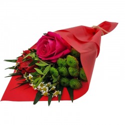 Papier d'emballage de fleurs 20 feuilles 58x58cm - rouge