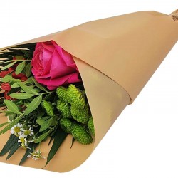 Papier d'emballage de fleurs 20 feuilles 58x58cm - orange pastel