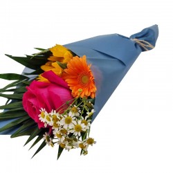 Papier d'emballage de fleurs 20 feuilles 58x58cm - bleu gris