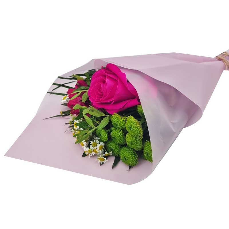 Papier d'emballage bouquet de fleurs, feuille emballage étanche mauve