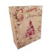 Lot de 12 sacs cadeaux brun motif sapin de Noël 26x10x32cm - 12308