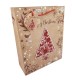 12 grandes poches cadeaux brun motif sapin de Noël 31x12x40cm - 12312