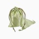 10 grands sacs bourse en satin vert amande liens coulissants 14x20cm-13336
