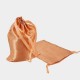 10 grands sacs bourse en satin orange pastel liens coulissants 14x20cm-13351