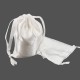 10 grands sacs bourse en satin blanc liens coulissants 14x20cm-13358