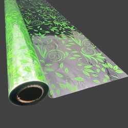 Rouleau de papier cadeaux transparent à fleurs vert clair 50m