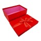 Boîte cadeaux bicolore rouge vif et rouge fraise avec nœud ruban 19x12x7cm
