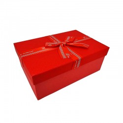 Boîte cadeaux de couleur rouge vif et rouge fraise et nœud cadeaux 21x14x8cm