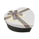 Grand coffret cadeaux vide en forme de cœur gris motif terrazzo 25x30x13cm
