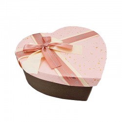 Boîte cadeaux vide en forme de cœur rose motif terrazzo 25x28x11cm