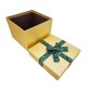 Boîte cadeaux de Noël dorée nœud cadeaux vert 19x19x14cm