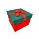 Boîte cadeaux de Noël bicolore rouge et verte 19x19x14cm