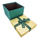 Boîte cadeaux de Noël vert sapin et dorée nœud cadeaux vert 19x19x14cm