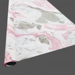 Lot de 2 rouleaux de papier cadeaux rose et gris clair motif marbré 70x100cm
