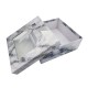 Boîte cadeaux carrée à fenêtre gris clair marbré 20x20x8cm