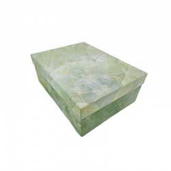 Boîte cadeaux rectangulaire vert amande marbré 21x16x8cm