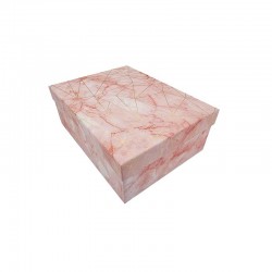 Petite boîte cadeaux rectangulaire rose dragée marbré 17.5x12.5x6cm