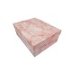 Boîte cadeaux rectangulaire rose dragée marbré 21x16x8cm