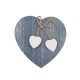 Boîte à bijoux en forme de cœur couvercle en bois bleu gris
