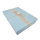 Boîte cadeaux bicolore blanche et bleu clair 28x19x5cm - 7906
