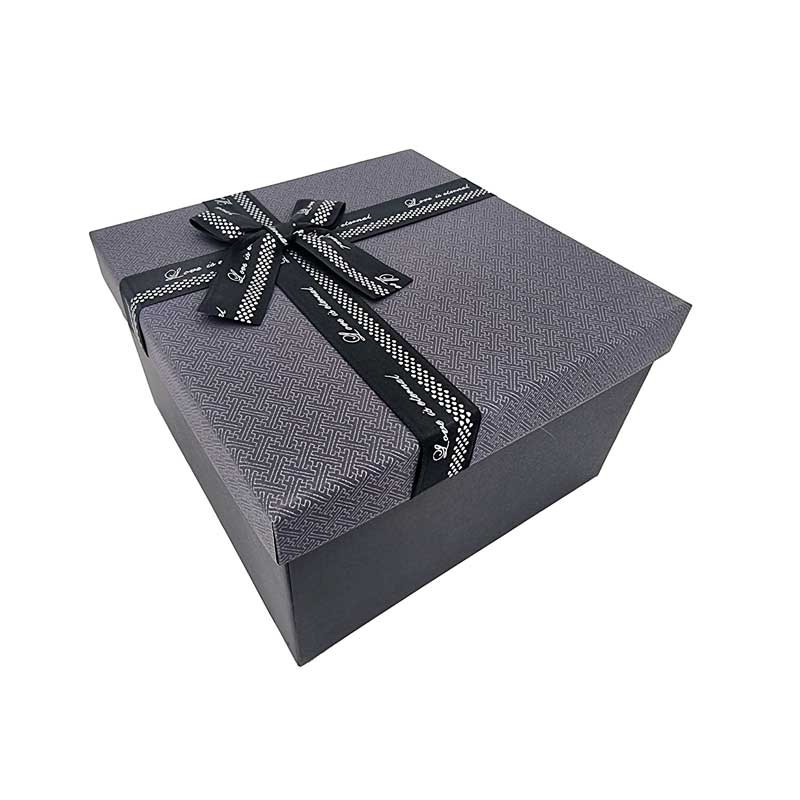 FFIY Grande boîte cadeau noire de 17,8 cm avec couvercle et papier