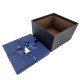 Boîte cadeaux carrée noire et bleu nuit avec nœud ruban 17x17x10cm