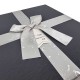 Boîte cadeaux carrée noire et gris ardoise avec nœud ruban 17x17x10cm