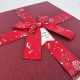 Boîte cadeaux carrée noire et rouge bordeaux avec nœud ruban 17x17x10cm