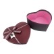 Boîte cadeaux bicolore en forme de cœur noir et bordeaux 15x18x7.5cm