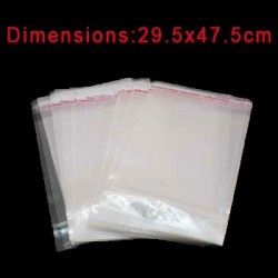 100 sachets transparents autocollants 48x29cm - 4116