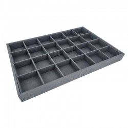 Lot de 5 plateaux gemmologie à petits casiers en suédine gris anthracite - 18001