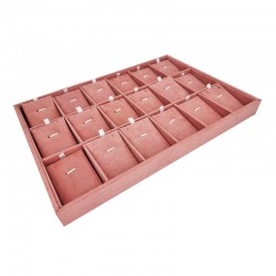 Plateau de présentation en suédine rose pour pendentifs et chaînes - 18006