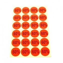 240 Gommettes adhésives de couleur orange foncé 60% - 1863of