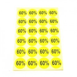 240 Gommettes adhésives de couleur jaune 60% - 1863j