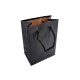 12 minis sacs en papier kraft de couleur noire 8x5x10.5cm - 14407