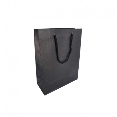 12 sacs cadeaux papier kraft couleur noire 11x6x14cm - 14408