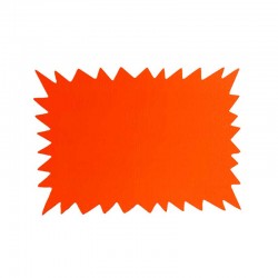 10 étiquettes orange fluo pour affichage prix 13.5x9.5cm - 22174
