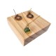 Petit carré de présentation en bois naturel de pin 6x6x2cm - 22176