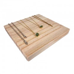 Carré de présentation en bois naturel de pin 15x16x2cm - 22177