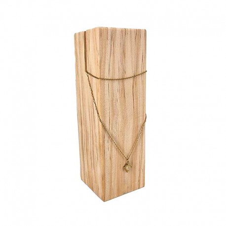 Petit présentoir collier rectangulaire en bois 15cm - 19049-P