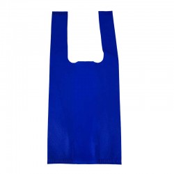 12 petits sacs à bretelles en PP non tissé 14x33x10cm - bleu électrique