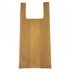 12 petits sacs à bretelles en PP non tissé 14x33x10cm - brun clair