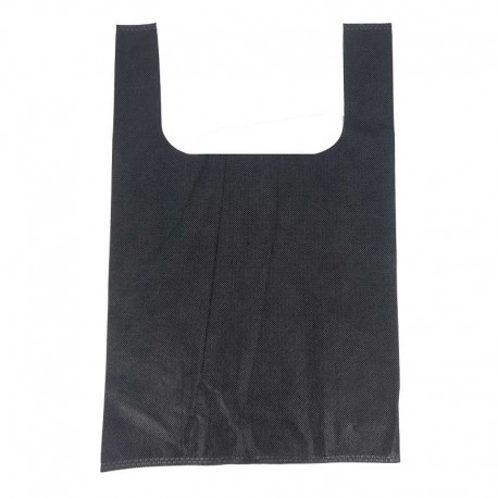 Lot de 12 sacs bretelles noirs non tissé en polypropylène 36x61x19cm